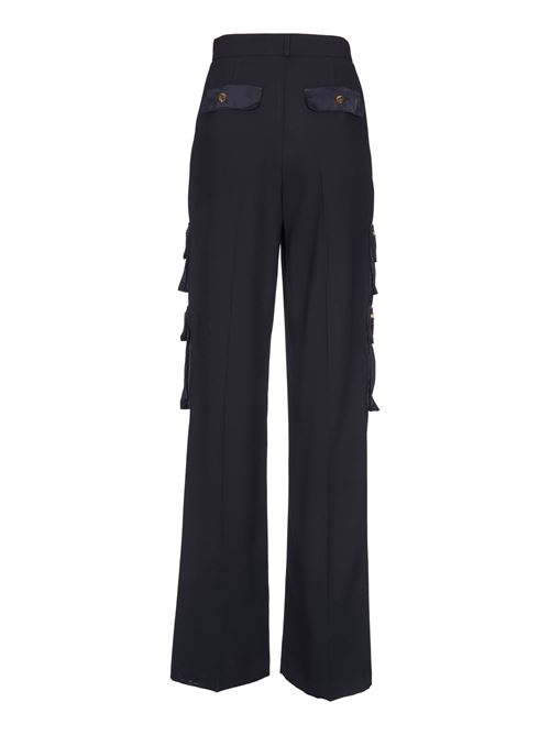 STRAIGHT CREPE TROUSERS WITH POCKETS AND BELT ELISABETTA FRANCHI | PA04546E2110